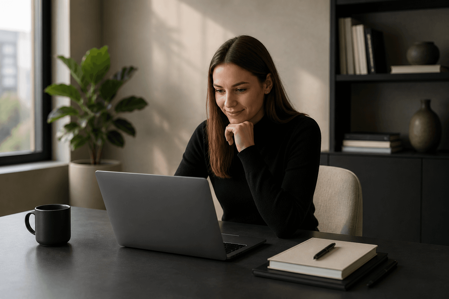 Professional working on laptop